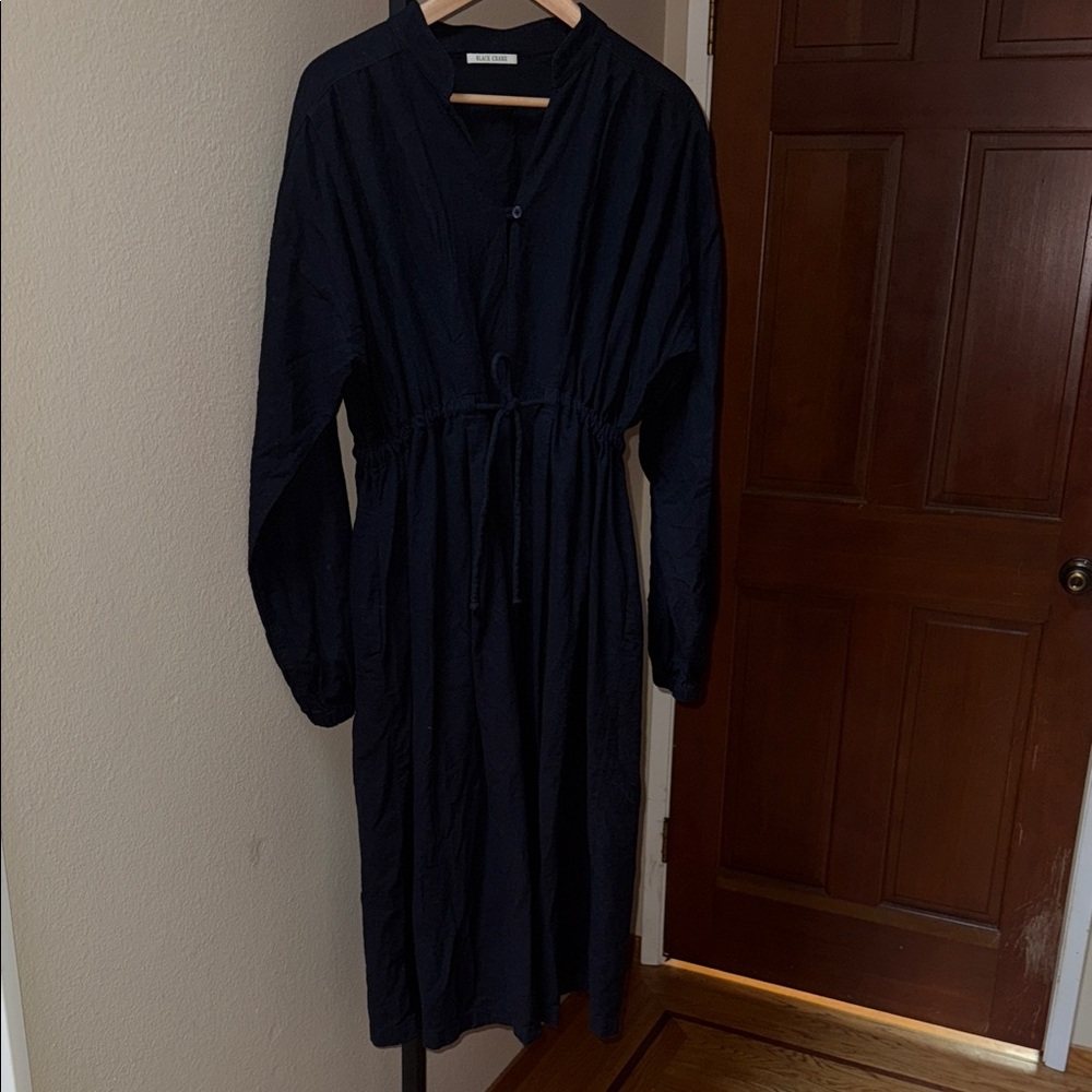 Black Crane Elegant Black Midi Oversize Dress Women’s Size M